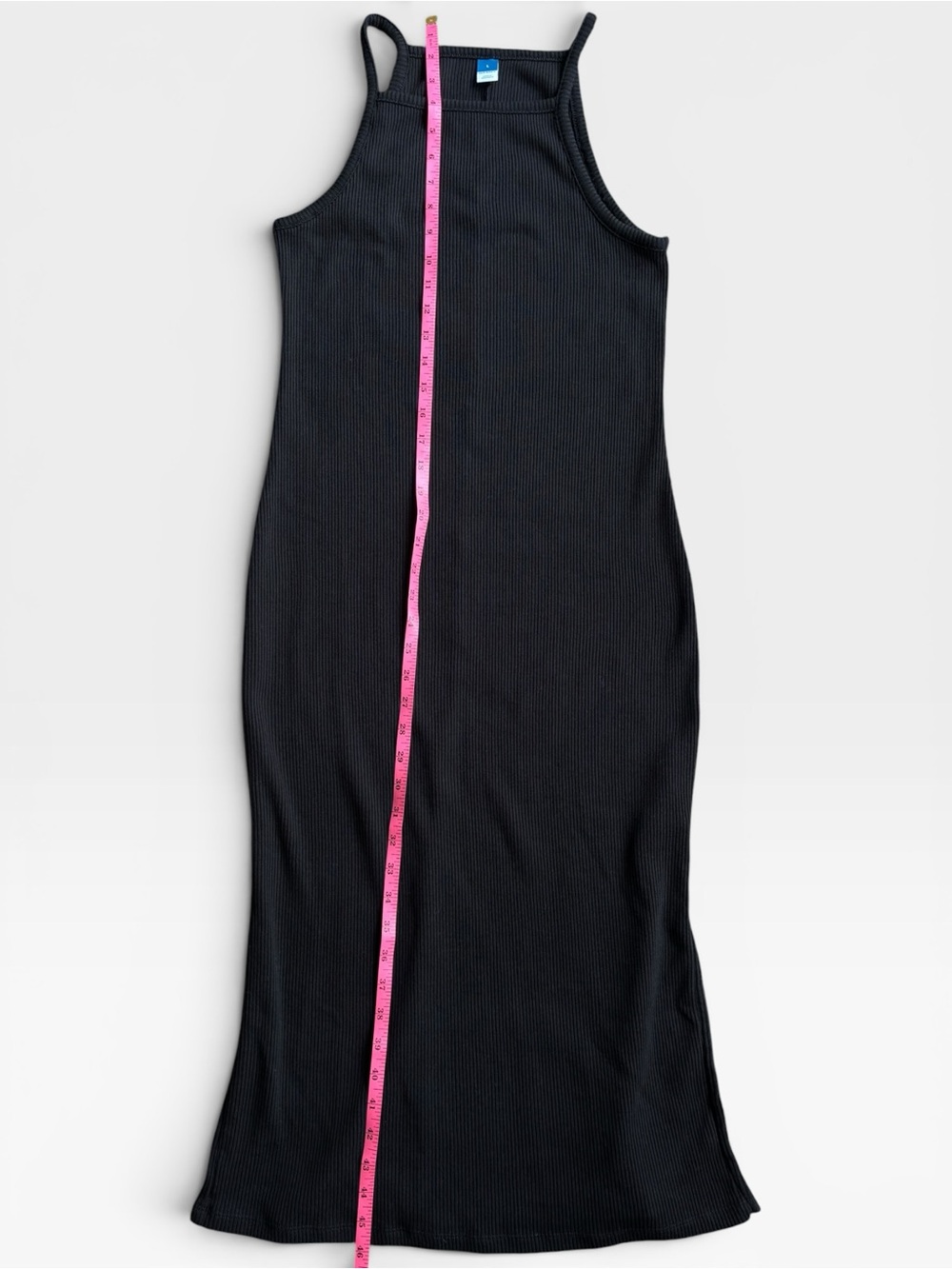 Old Navy Ribbed Black Midi Dress Size Large Sleeveless Bodycon Casual Minimalist - Picture 10 of 10